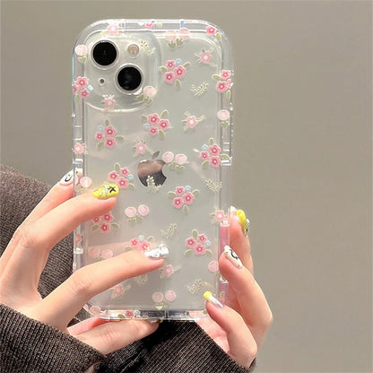 Cute Quicksand Pink Flower Holder Phone Case For Samsung Galaxy S24 Ultra S23 S22 Plus S21 FE A15 A35 A55 A34 A54 A33 Soft Cover