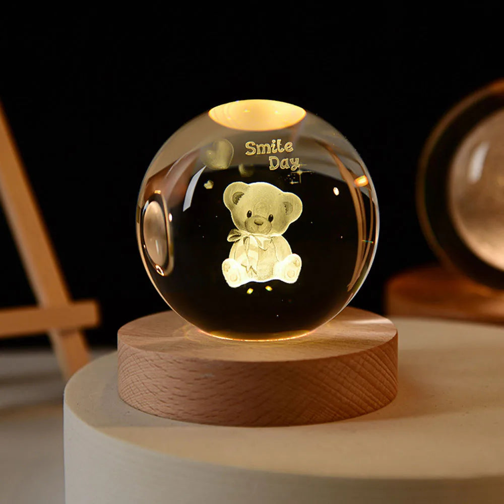 3D Crystal Ball Lamp Animal