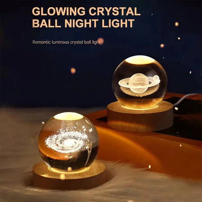 Unique 3D Crystal Ball Lamp with Galaxy